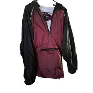 Sport-Tek Burgundy and Black Pullover Jacket